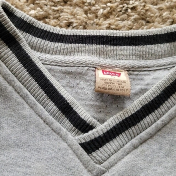 Levi's Jeanswear Classic Men's Gray V Neck Sweater Size Medium - Picture 4 of 10
